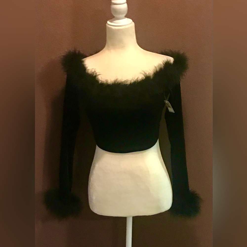 Black velvet off shoulder top